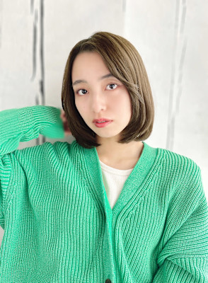 20代30代40代　重めカジュアル外国人透明感小顔ボブ