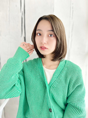 20代30代40代　重めカジュアル外国人透明感小顔ボブ