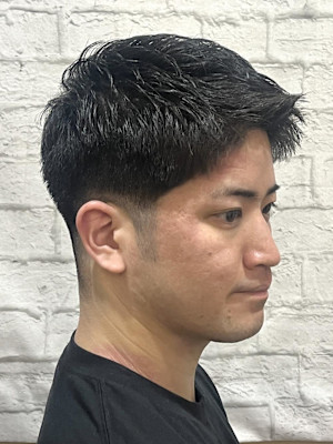 メンズ／ベリーショート／アップバング