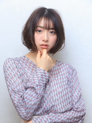 大人可愛い似合わせナチュラルミニボブ丸みショート