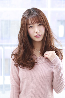 【ピンクブラウン×ゆるふわモテパーマ】