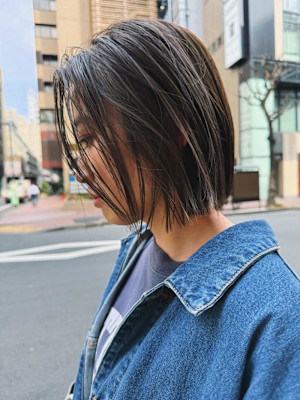 大人切りっぱなしボブ/プレイングカラー
