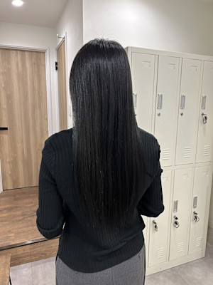 ☆赤み消し透明感カラー　暗髪ネイビーブラック