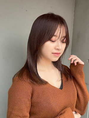 大人可愛いエアーストレートロング20代30代40代