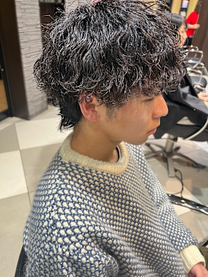 奈良メンズウルフ波巻きスパイラルパーマツイストスパイラル