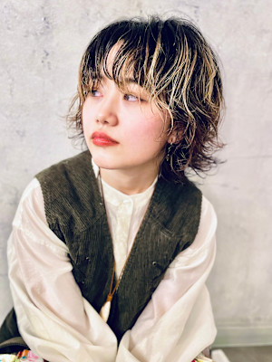 【似合わせ】ウルフパーマ×ハイライト