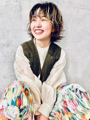 【似合わせ】ウルフパーマ×ハイライト