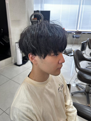 爽やかマットショート☆ビジネス刈り上げツーブロックブラック