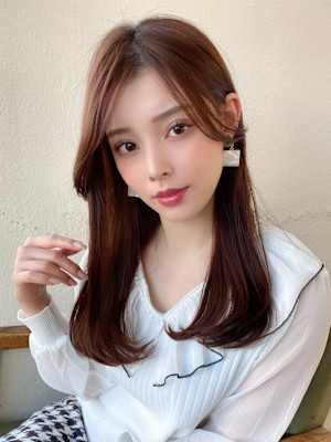 韓国風レイヤーイメチェンハッシュカットワイドバング美髪