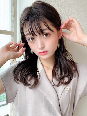 イメチェンウルフひし形シルエット外ハネボブ美髪ワンカール