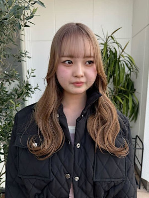 韓国ヘア/ハイカラー/透明感ミルクティーベージュ