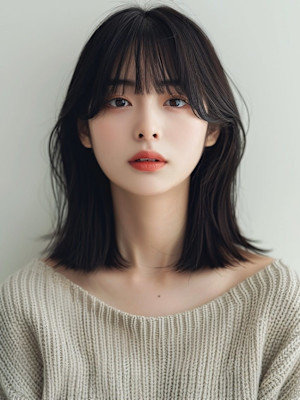 【pignon】ミディアムレイヤー 顔周りレイヤー　くびれ