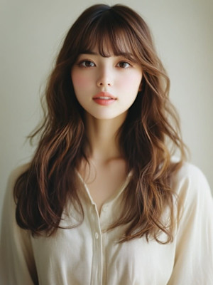 【pignon】マロンブラウン ゆる巻きロング ダブルカラー