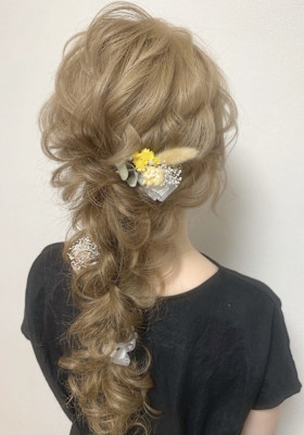 ゆるふわ編み下ろしヘア