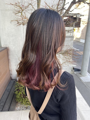 ピンク系インナーカラー