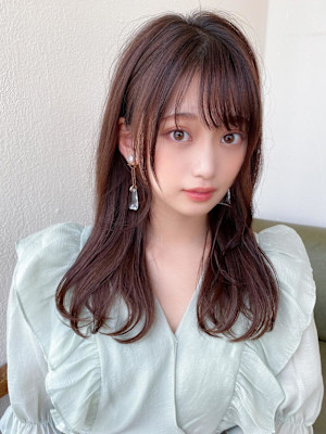 韓国風レイヤーイメチェンハッシュカットワイドバング美髪