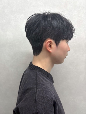 本格韓国ダウンパーマ/ダークアッシュマッシュ/ニュアンスパー