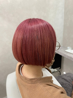 美髪髪質改善トリートメント/似合わせカット/ハイトーンピンク