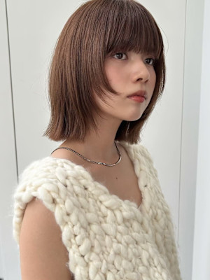 イメチェン外ハネボブ美髪ワイドバングミディアム縮毛矯正韓国