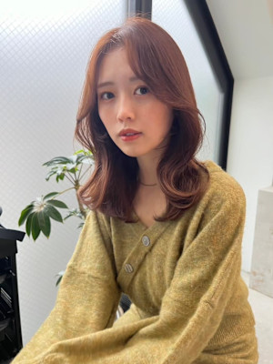 イメチェン外ハネボブ美髪ワイドバングミディアム縮毛矯正韓国