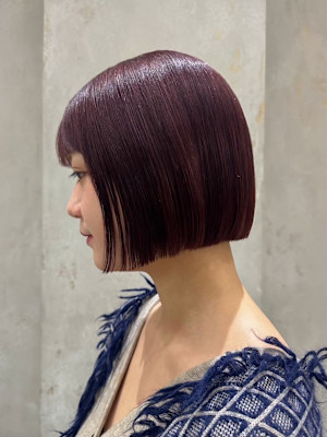 イメチェン外ハネボブワイドバングホワイトブロンド韓国