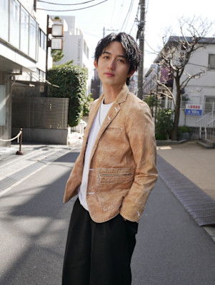 センターパート　MIXパーマ