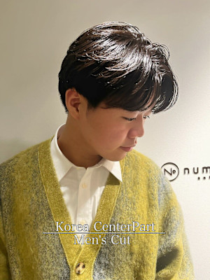 【星野】カラー指名No.1/メンズカット　韓国風センターパー