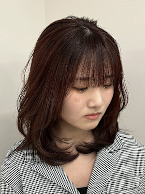 レッドブラウン×レイヤースタイル