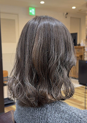 【くびれボブ×透明感グレージュ】