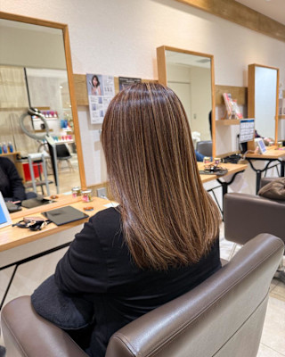 白髪ぼかしハイライトカラー30代40代50代ブルーグレージュ