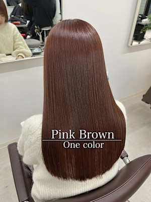 【星野】カラー指名No1/春に流行る　ピンクブラウンカラー