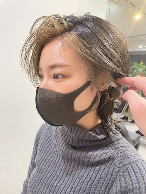 フェイスフレーミング/ウルフカット/顔周りインナーカラー