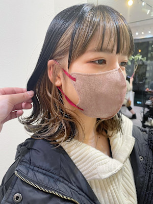 フェイスフレーミング/インナーカラー/ベージュ/