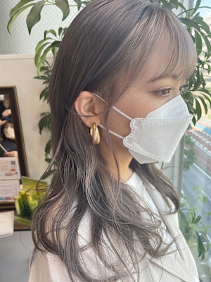 フェイスフレーミング/全体ダブルカラー/プラチナ/インナー