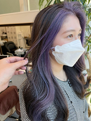 フェイスフレーミング/ラベンダー/前髪インナーカラー