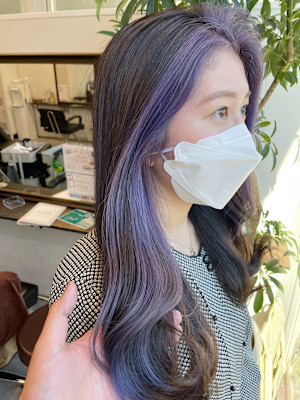 フェイスフレーミング/ラベンダー/前髪インナーカラー
