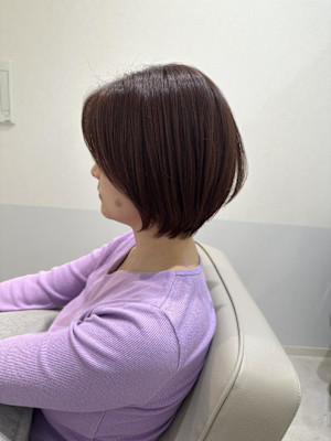 春カラー大人ショートボブ○山地