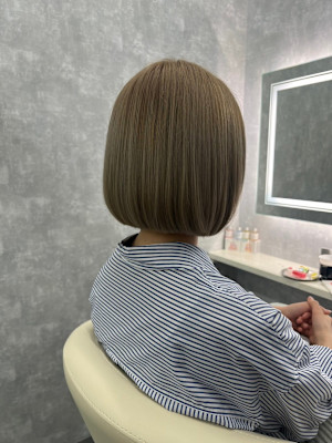 髪質改善/縮毛矯正/酸性ストレート/丸みボブ/ハイトーン