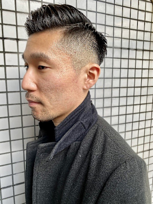 アップバング スキンフェード ツーブロック ツイストパーマ