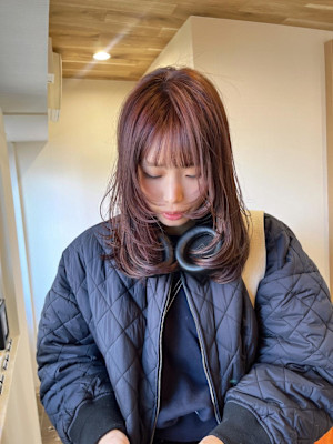 春っぽ暖色カラー×レイヤーカット