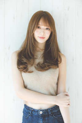 レイヤー　ワンカール　ロング　ベージュカラー　20代30代