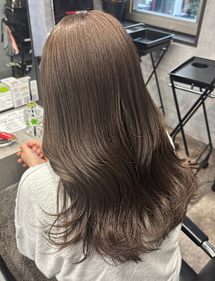 くびれヘア　ベージュカラー　艶髪