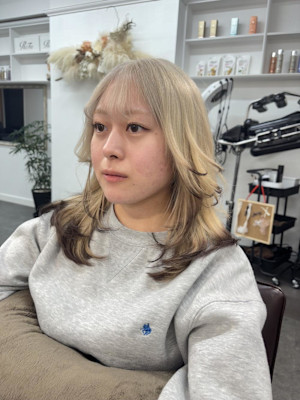 エンドカラー/ハイトーンカラー/裾カラー/ベージュカラー