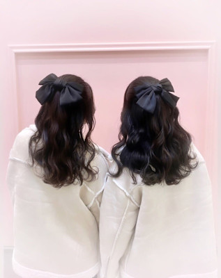 ハーフアップ☆ウェーブ巻き