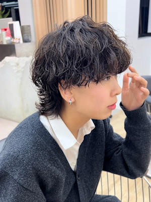【爽太指名限定スタイル】マッシュウルフ　波巻きパーマ
