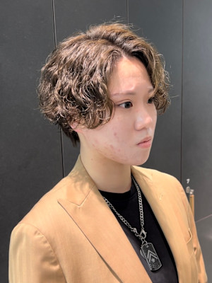 【爽太指名限定スタイル】センターパート　波巻きパーマ