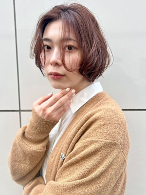 グレージュカラー レイヤーボブ ニュアンスアレンジ