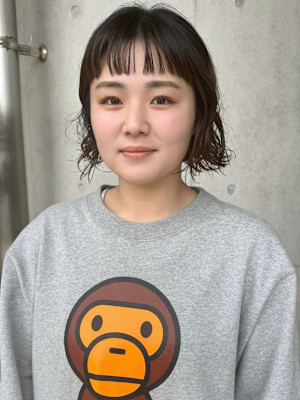 ボブパーマ ニュアンスパーマ ワイドバング ショートバング