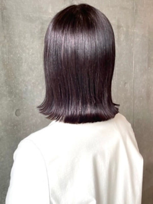 ラベンダーベージュ オイルカラー 赤み消し 外ハネボブ