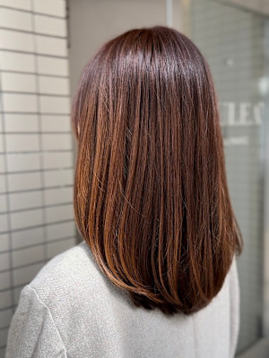 ミディアムレイヤーカット/白髪染め